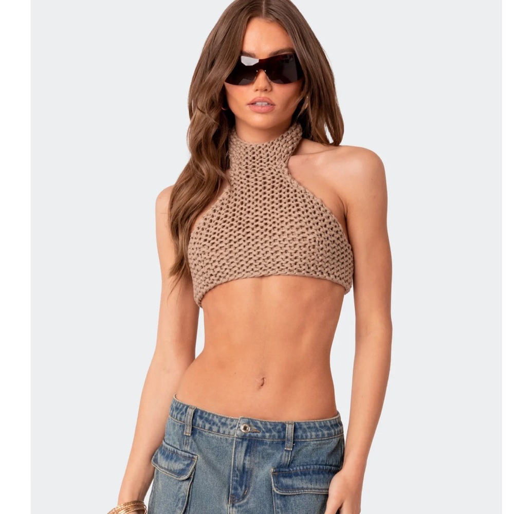 On Knit Open Back Crop Top